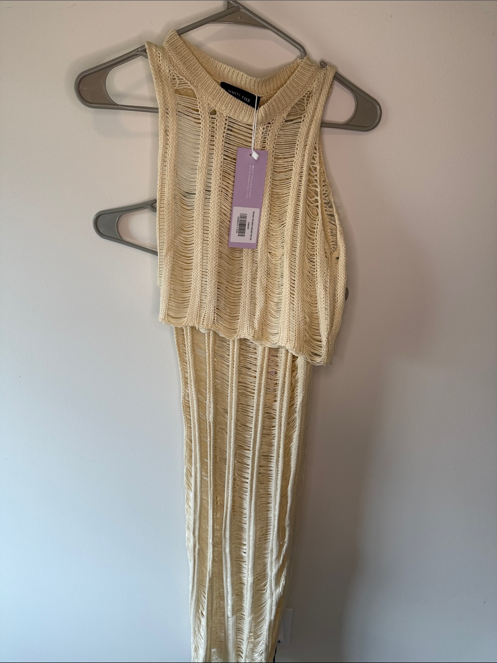 White Fox Boutique Cream Crochet Set